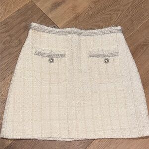 Zara Cream Tweed Mini Skirt